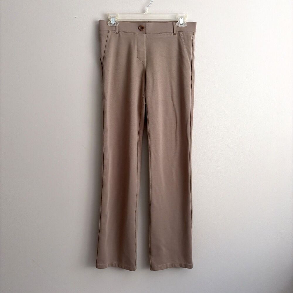 Betabrand Pants Women Size Small Beige Tan Mid Rise Elastic Waist Pull On